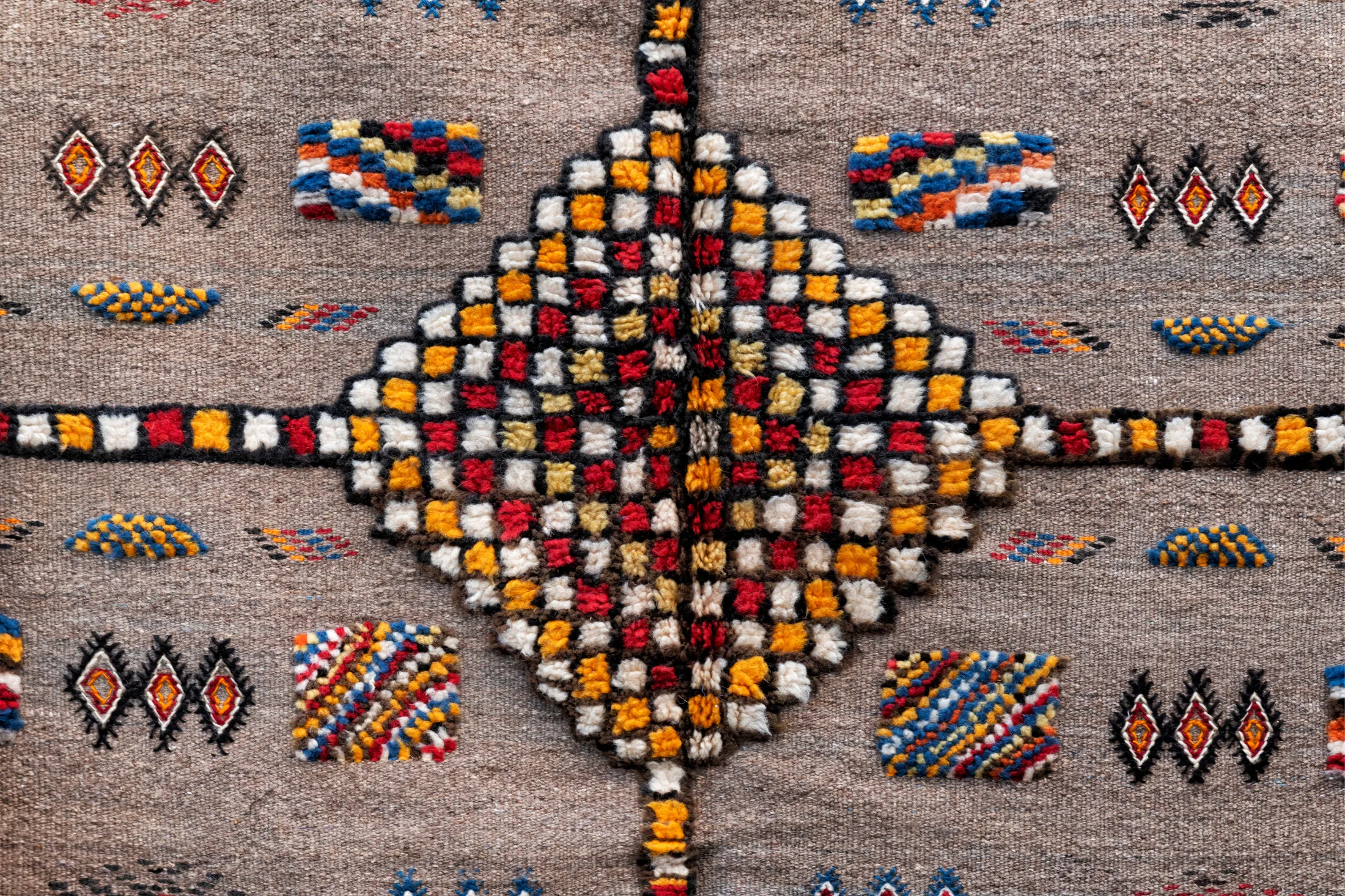 Morocco rug with a three-dimensional design.